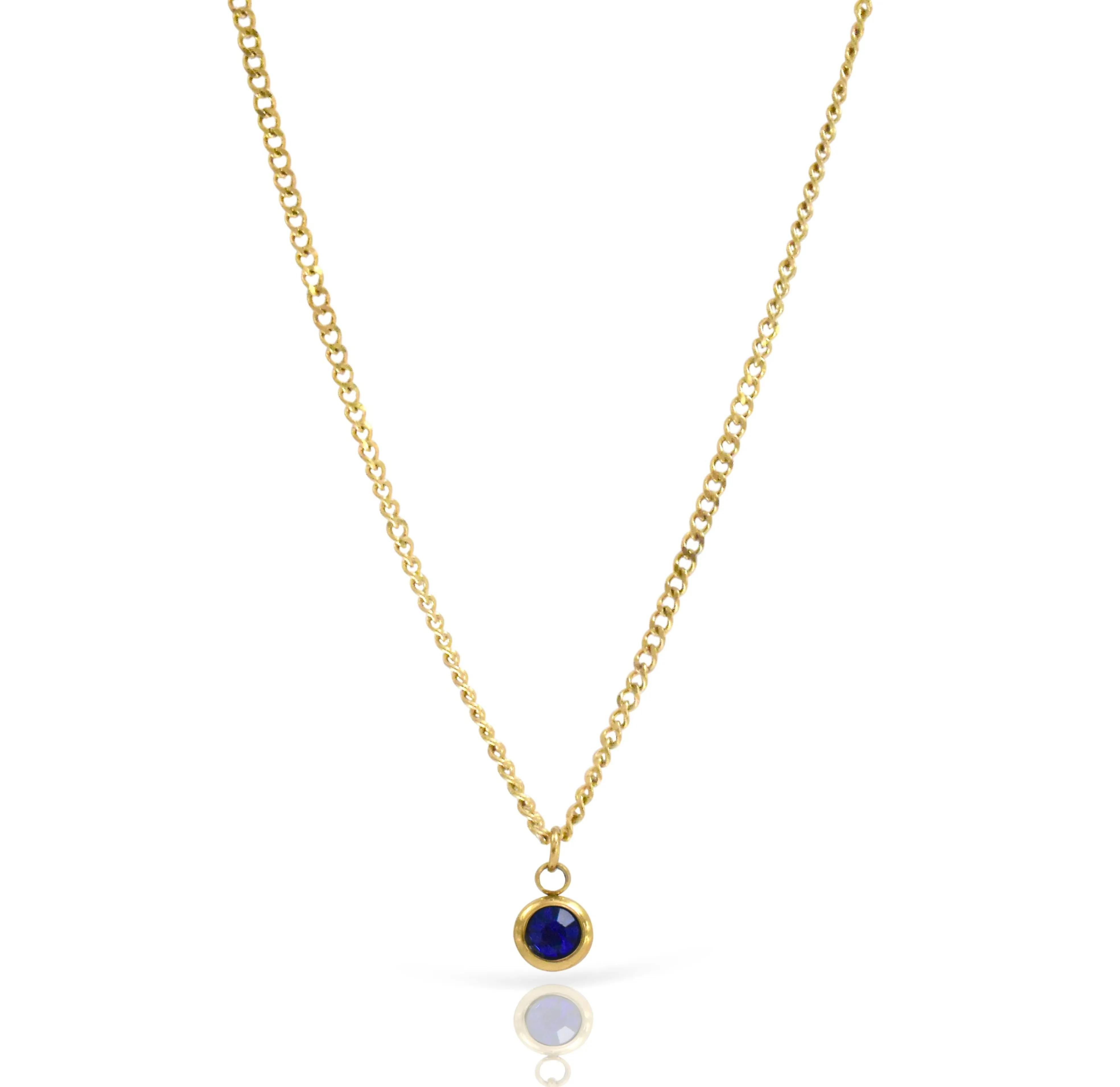 DELILAH SAPPHIRE BIRTHSTONE PENDANT NECKLACE - SEPTEMBER