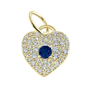 Diamond and Sapphire Heart Charm