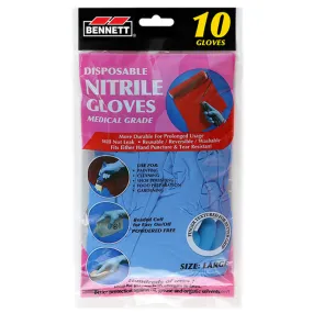 DISPOSABLE NITRILE GLOVE 10/PK