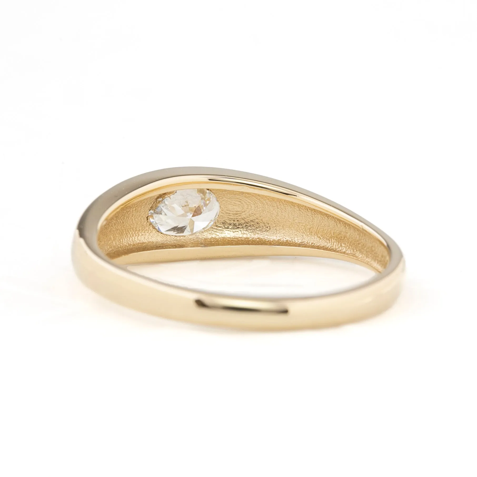 Dome Ring, 0.40ct Oval Brilliant Cut Diamond, 14k Yellow Gold (One of a kind)