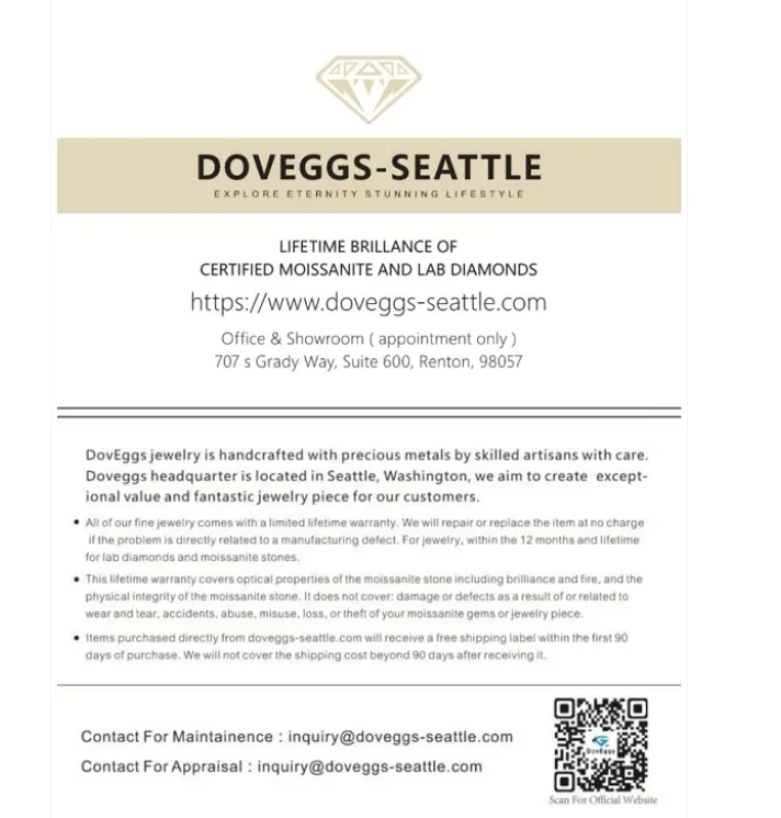 Doveggs bezel setting solitaire moissanite engagement ring