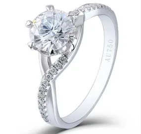 doveggs round 1 carat 18k white gold moissanite engagement ring