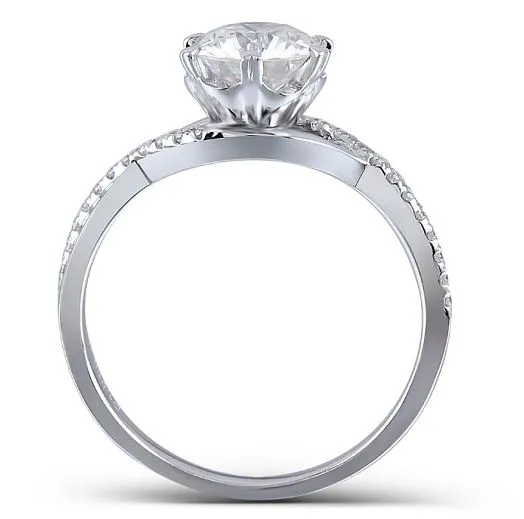 doveggs round 1 carat 18k white gold moissanite engagement ring