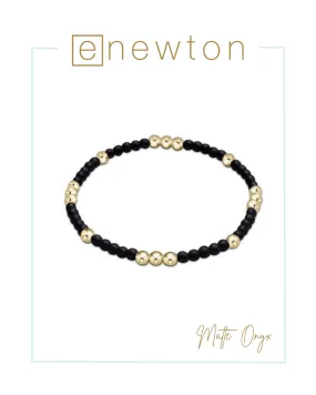 E Newton Worthy Pattern 3mm Bead Bracelet - Matte Onyx