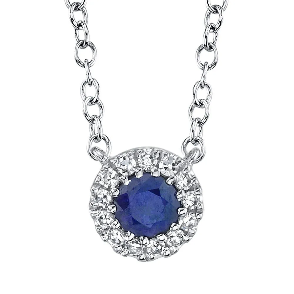 Eden Blue Sapphire & Diamond Pendant Necklace