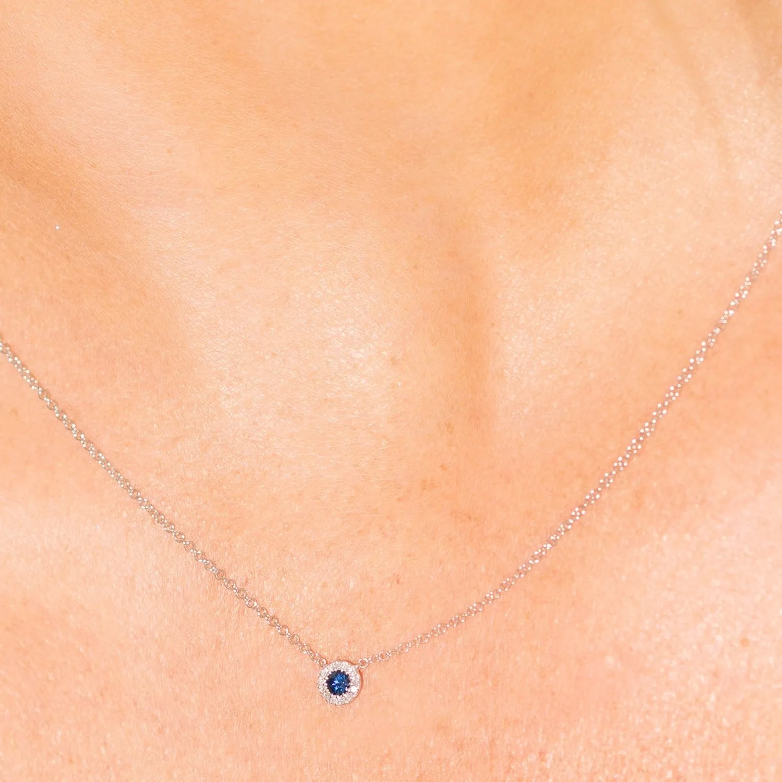 Eden Blue Sapphire & Diamond Pendant Necklace