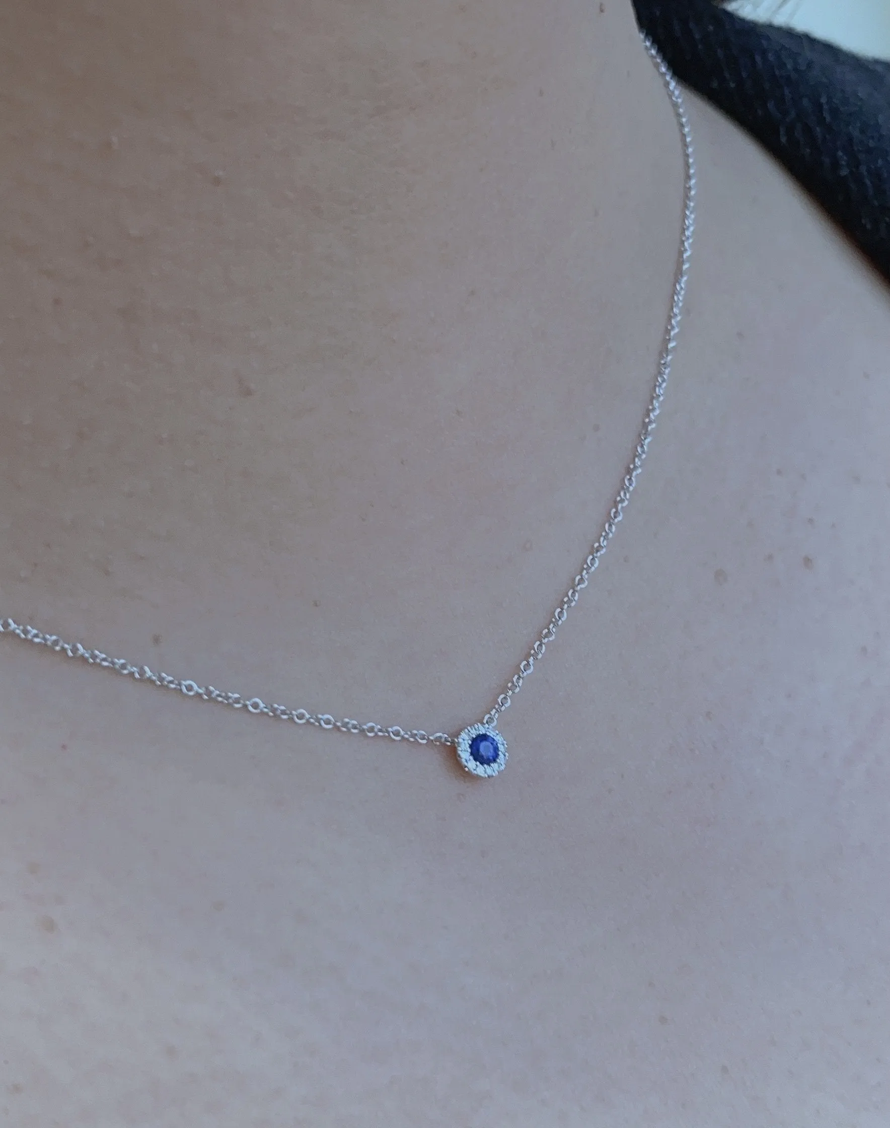 Eden Blue Sapphire & Diamond Pendant Necklace