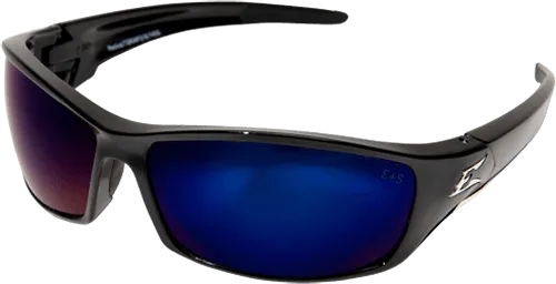 Edge Eyewear Reclus SR118  Black Frame Blue Mirror Lens Safety Glasses