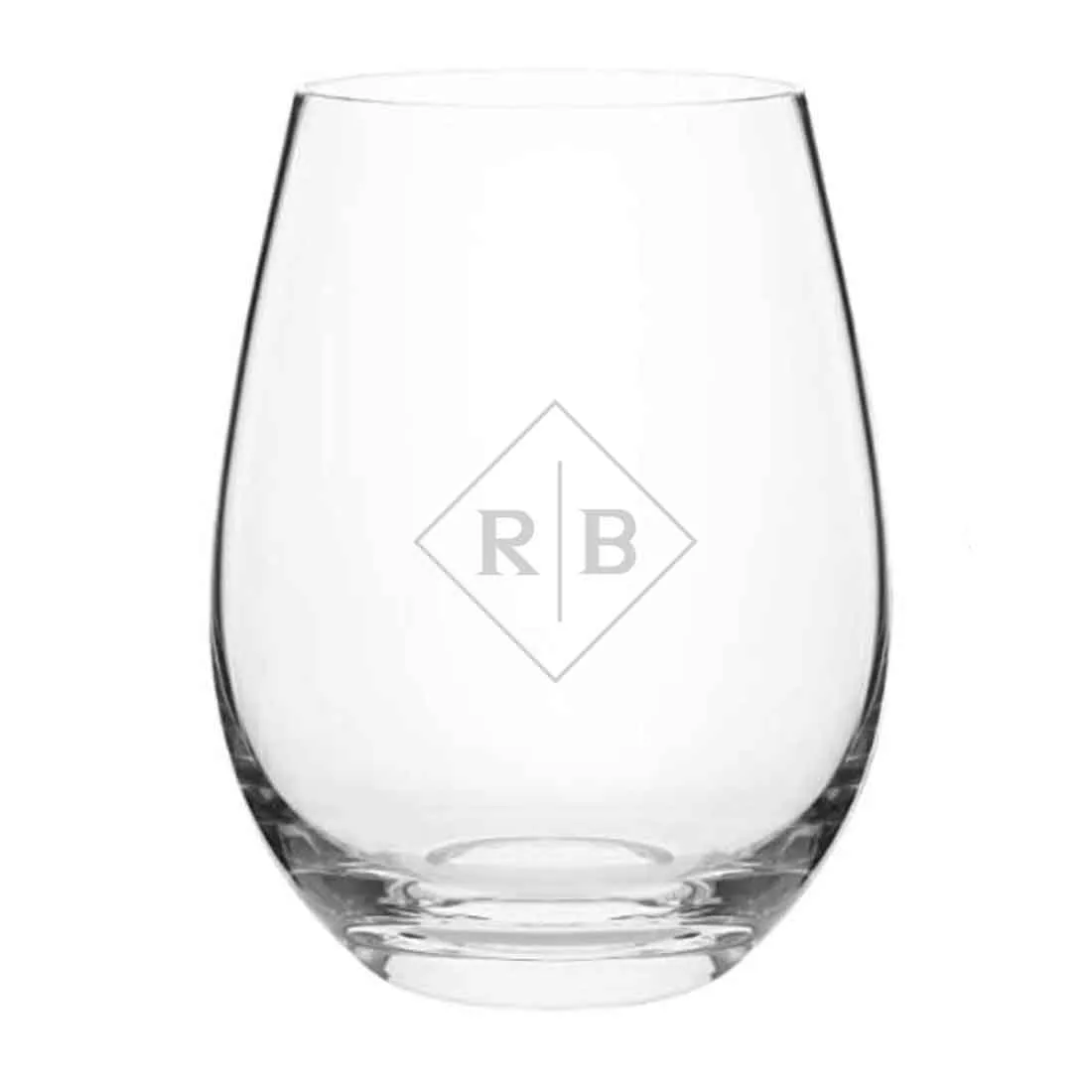 Engraved Wine Glasses with Initial on Stemless Cocktail / Whiskey Glass 400 ML