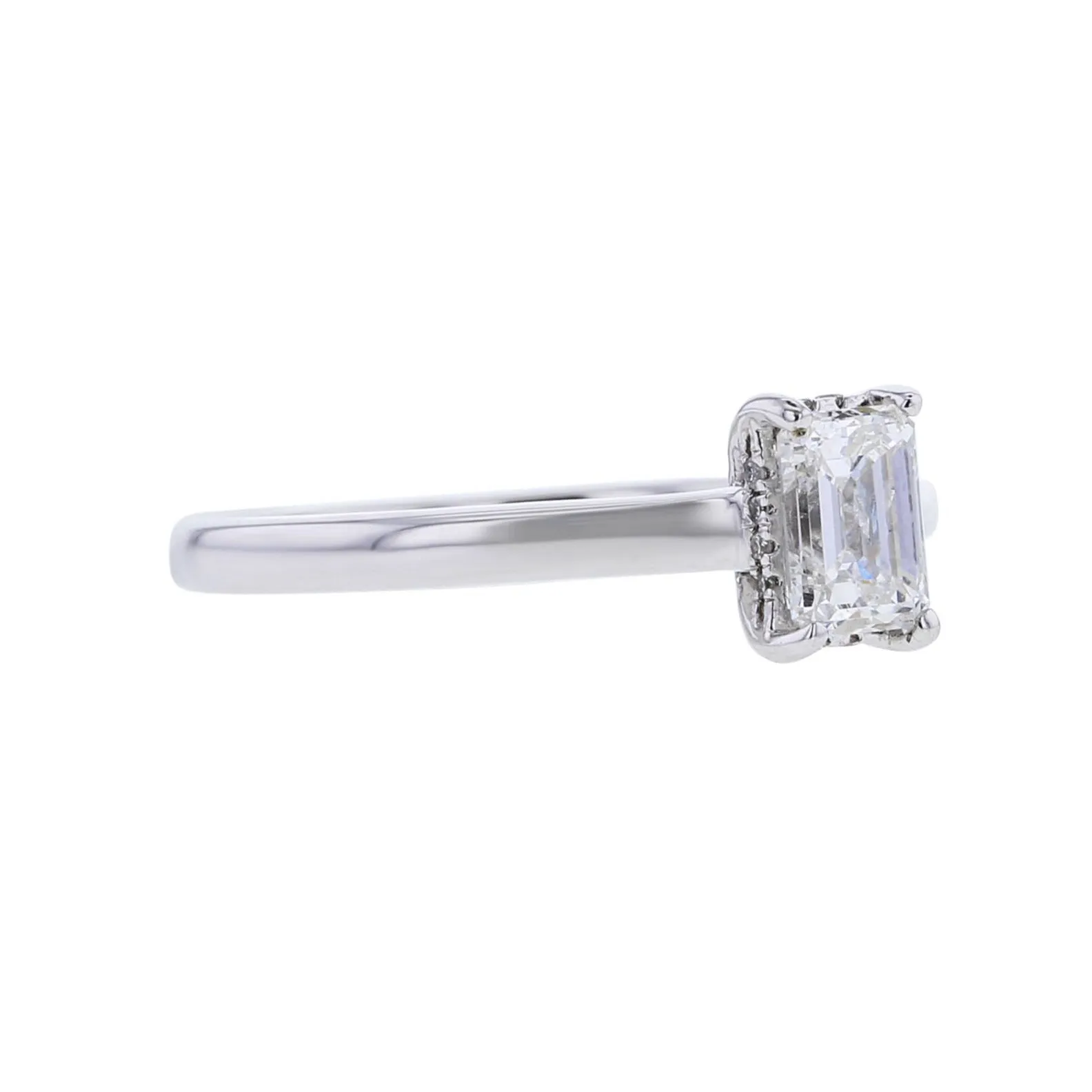 Esme Emerald Cut Hidden Halo Ready for Love Diamond Engagement Ring 5/8ct