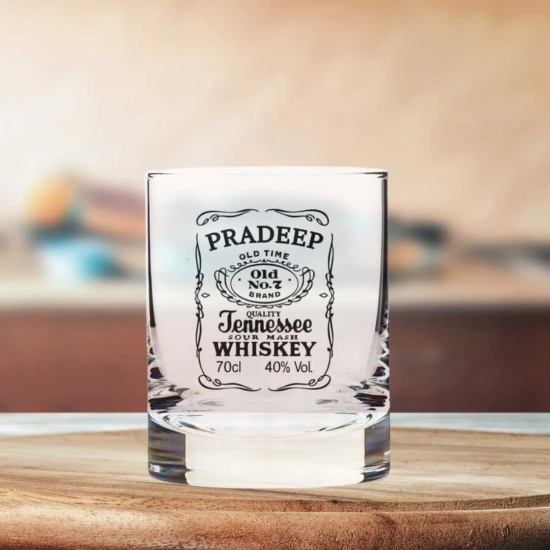 Exclusive Custom Whiskey Glass - Gift For Him Husband Boyfriend -  Bourbon