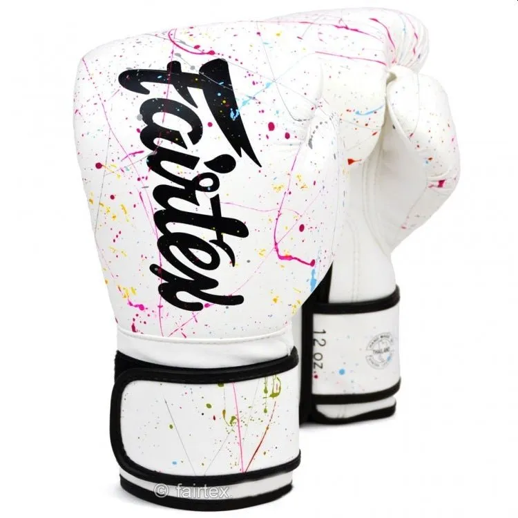 Fairtex BGV14PT The Painter Unique Boxing Gloves - White/Black