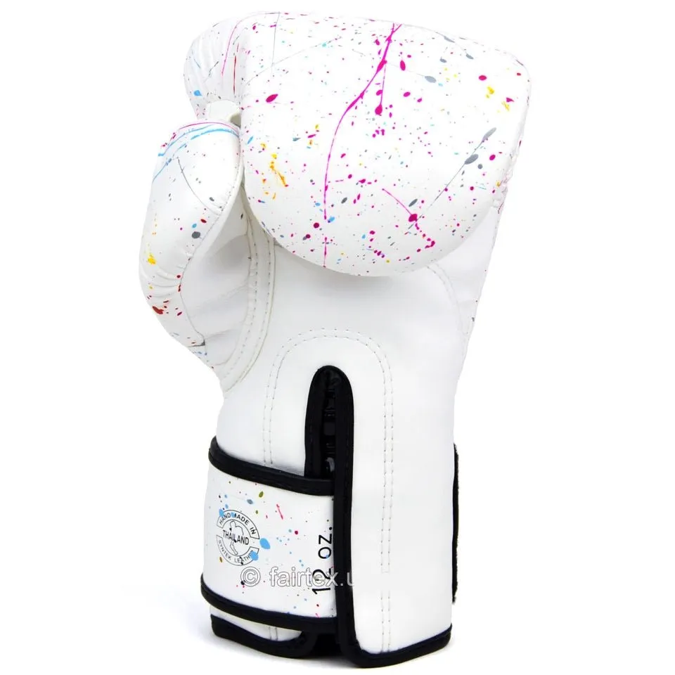 Fairtex BGV14PT The Painter Unique Boxing Gloves - White/Black