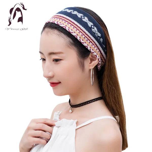 Fashion Women Elastic Headband Floral Head Wrap Girl Turban Hair Accessories Retro Party Apparel Hair Bands 2017