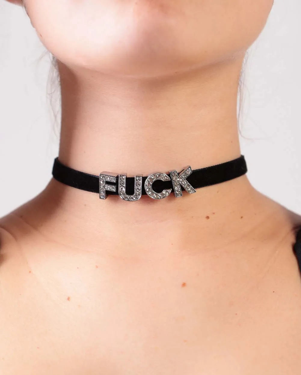 F*ck Rhinestone Choker