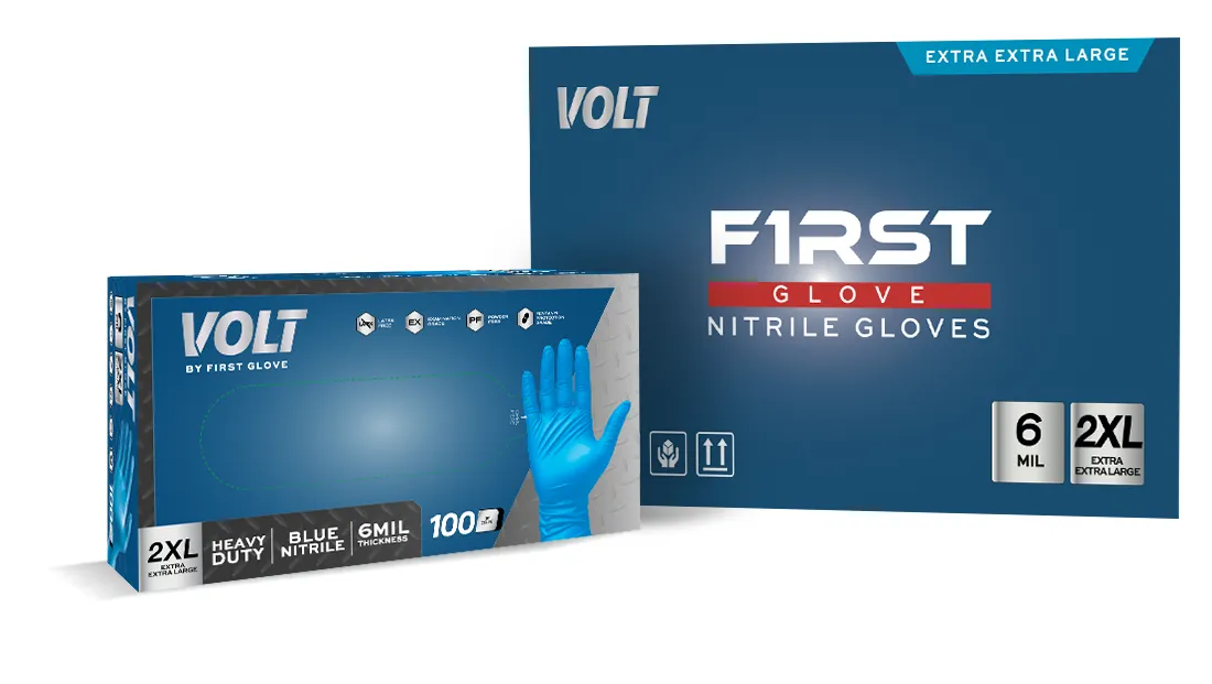 First Glove Volt 6 Mil Blue Nitrile Disposable Exam Gloves