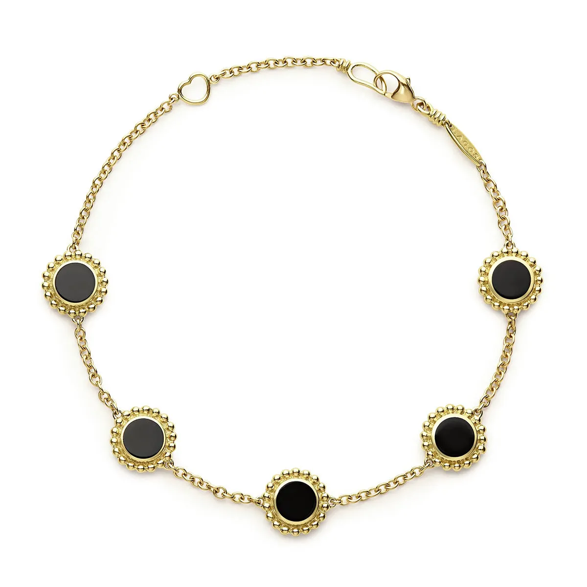 Five Station Round Onyx Bracelet