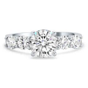 Five Stone Moissanite Forever One Engagement Ring