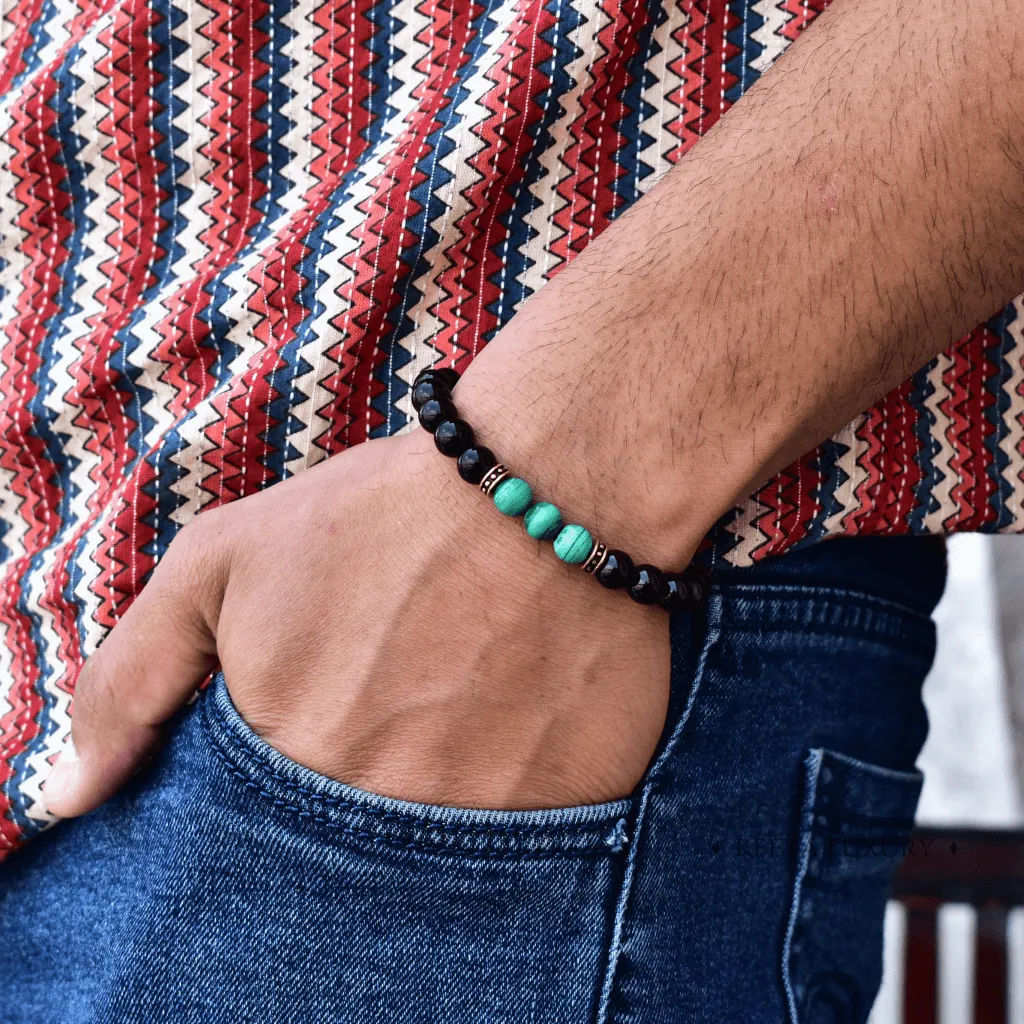 Flourish - Malachite and Onyx Bead Bracelet