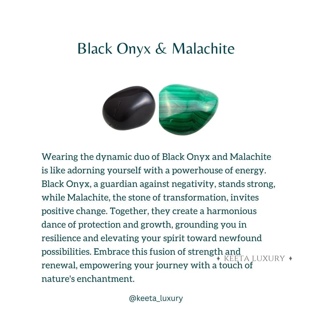 Flourish - Malachite and Onyx Bead Bracelet