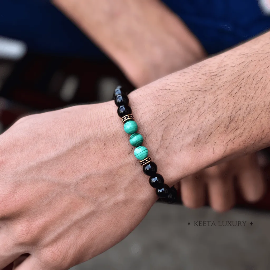 Flourish - Malachite and Onyx Bead Bracelet