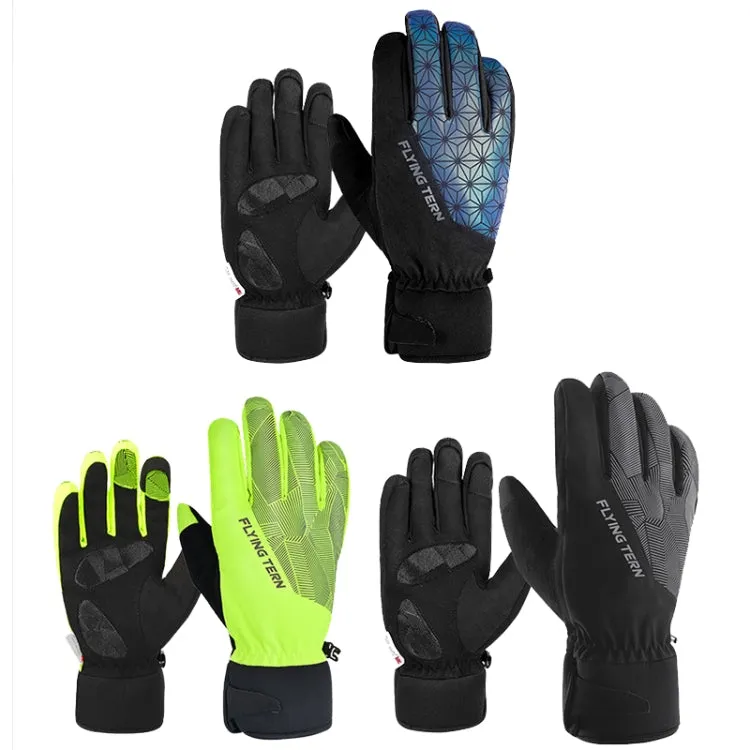 FLYING TERN 315 Thicken Cycling Windproof Warm Touch Screen Gloves, Size: M(Fluorescent Green)