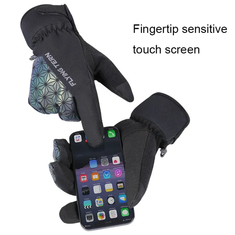 FLYING TERN 315 Thicken Cycling Windproof Warm Touch Screen Gloves, Size: M(Fluorescent Green)