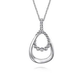 Gabriel & Co Bujukan White Sapphire Pendant Necklace in Sterling Silver