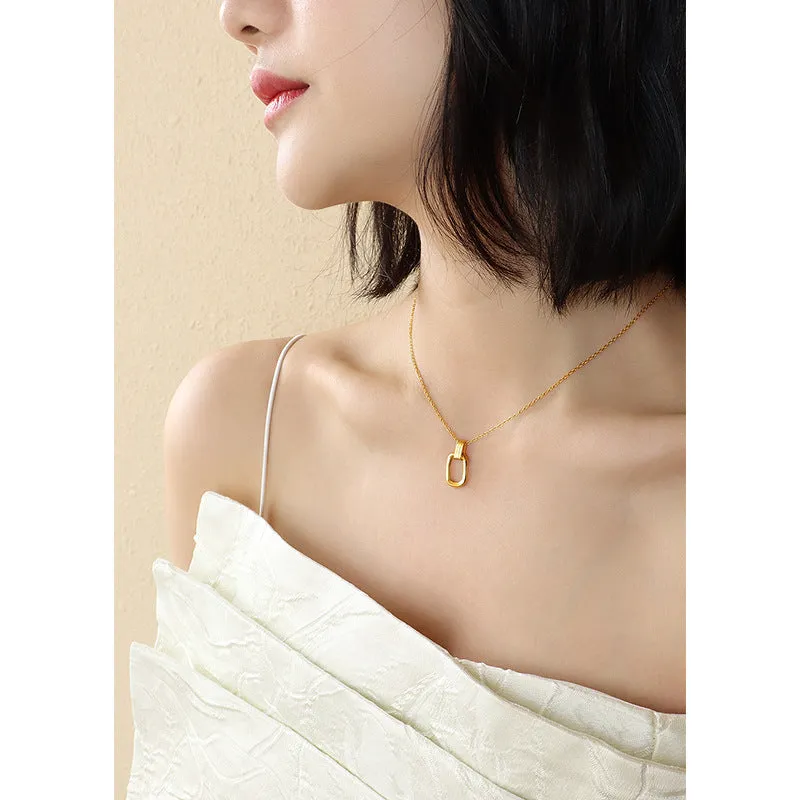 Geometric Gold-Plated Choker Necklace for Women