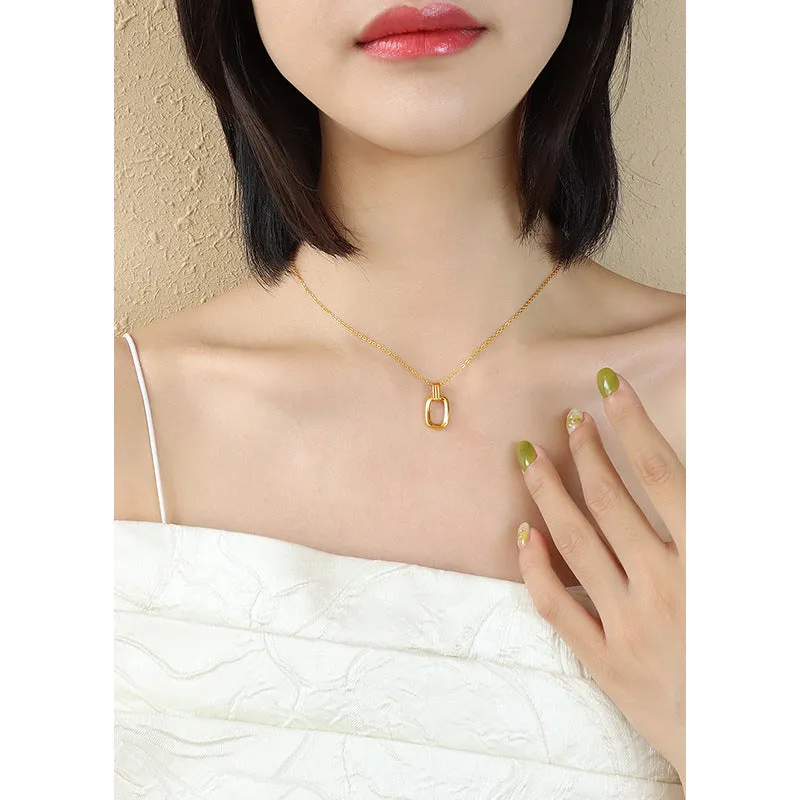 Geometric Gold-Plated Choker Necklace for Women