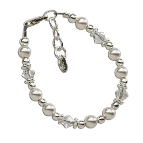 Girls Hope  Pearl/Crystal Bracelet