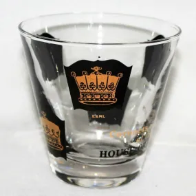 Glasses, Whiskey Neat, Libbey, Coronets of Peers House of Lords, Set of 2, Vintage