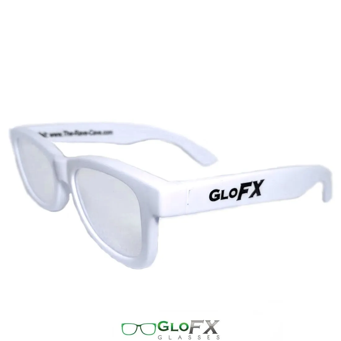 GloFX Standard Diffraction Glasses - White - Clear - 5 Pack