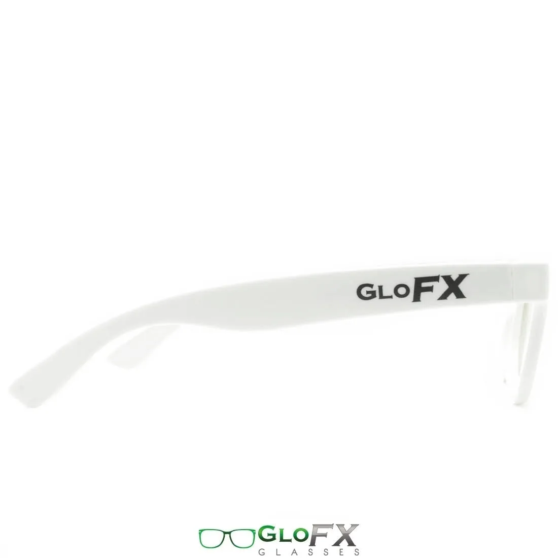 GloFX Standard Diffraction Glasses - White - Clear - 5 Pack