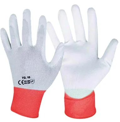 Gloves - Elasticated Nylon with Polyurethane Palm Coating