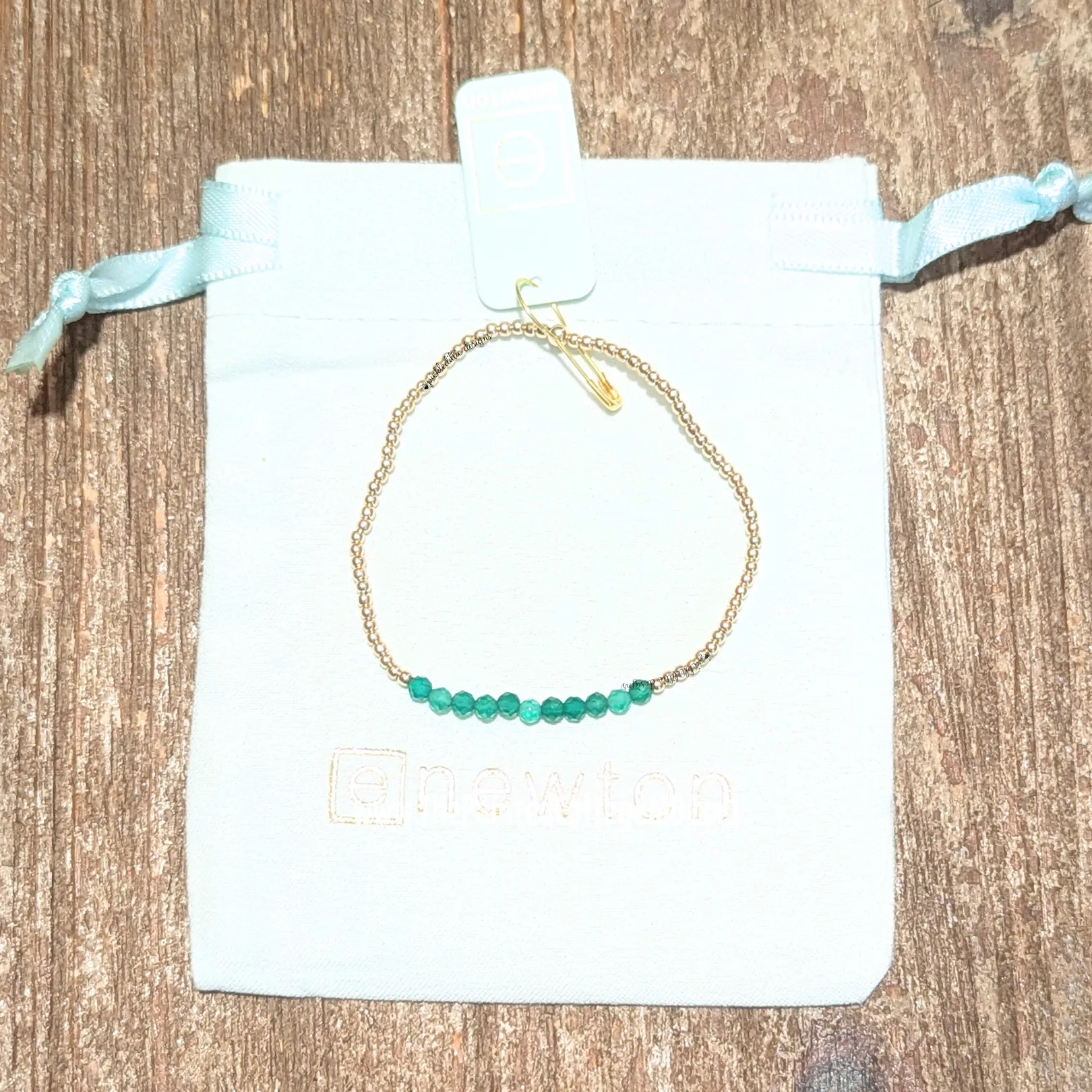 Gold Bliss 2mm Bracelet - Green Onyx