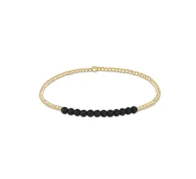 Gold Bliss Bead Bracelet - Matte Onyx