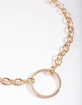 Gold Open Circle Choker