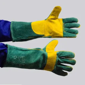 GRANGE GREEN LINED REINFORCED PALM LEATHER GLOVE - ELBOW LENGTH