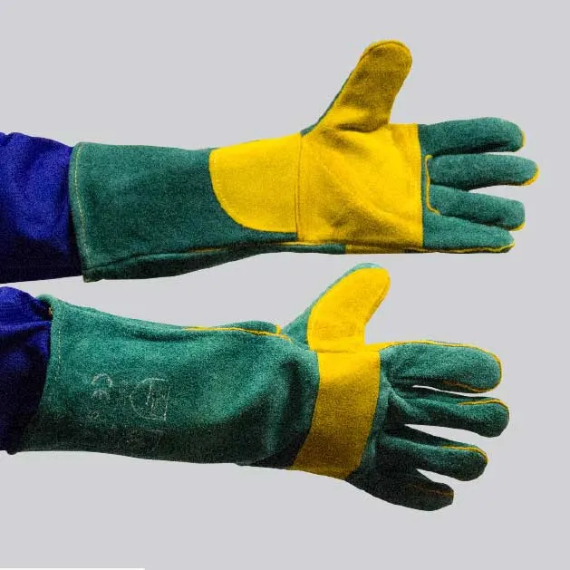 GRANGE GREEN LINED REINFORCED PALM LEATHER GLOVE - ELBOW LENGTH