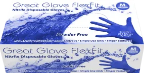 Great Glove - FlexFit Powder-Free Nitrile Disposable Gloves - Box