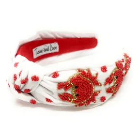 Hand Beaded Crab Knot Headband