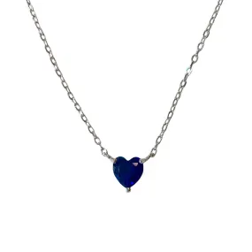 Heart Birthstone Prong Necklace