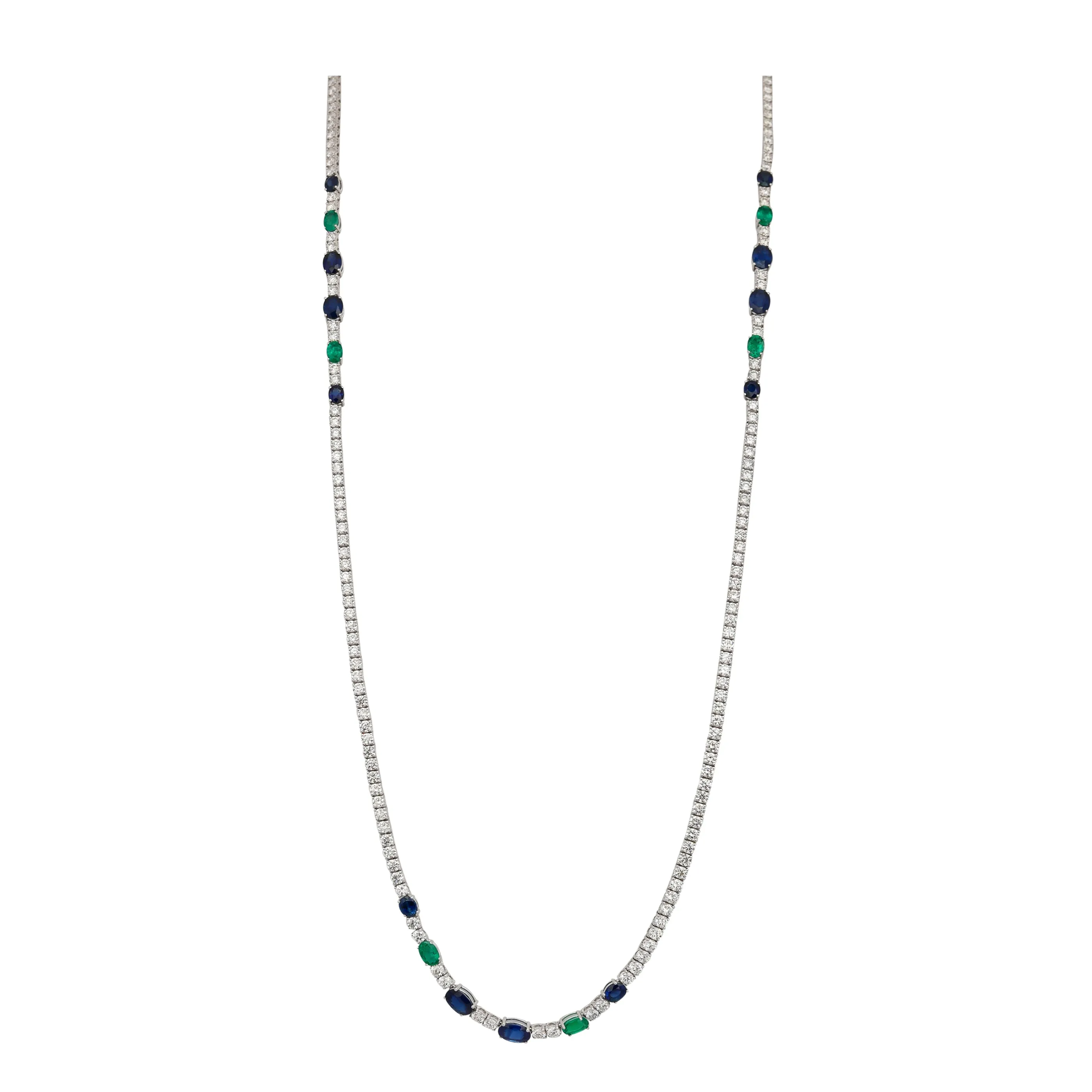 High Jewellery Classic Diamond and Coloured Gemstone Necklace