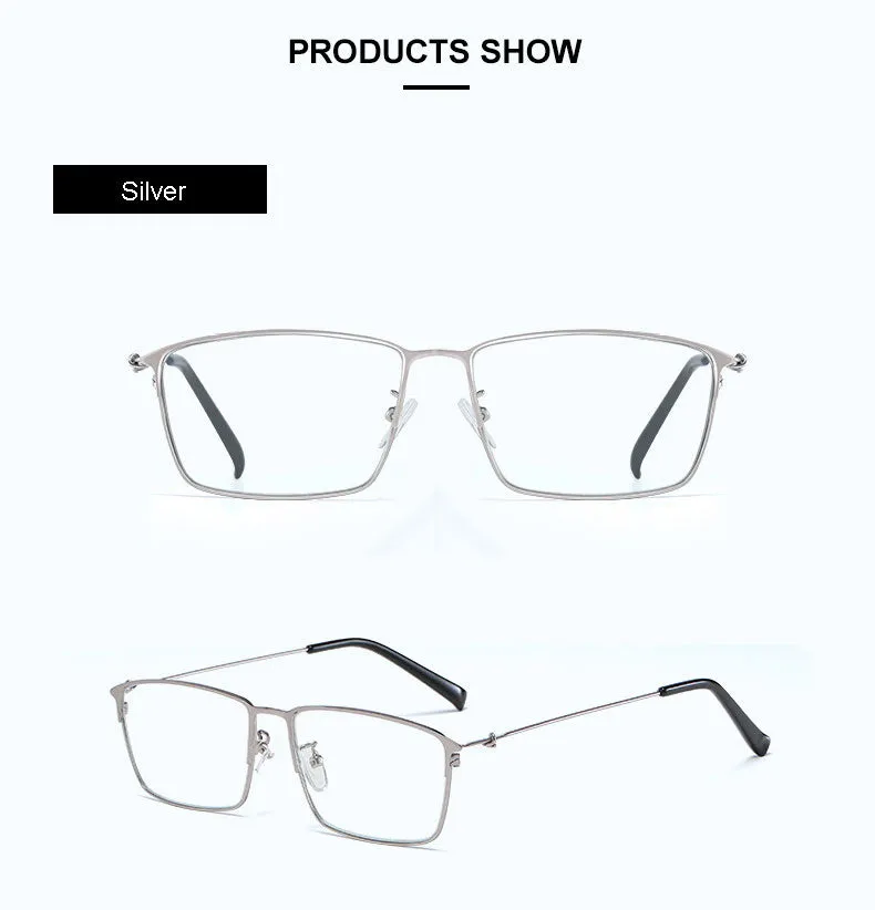 Hotony Unisex Full Rim Square Alloy Frame Anti Blue Light Reading Glasses  9011