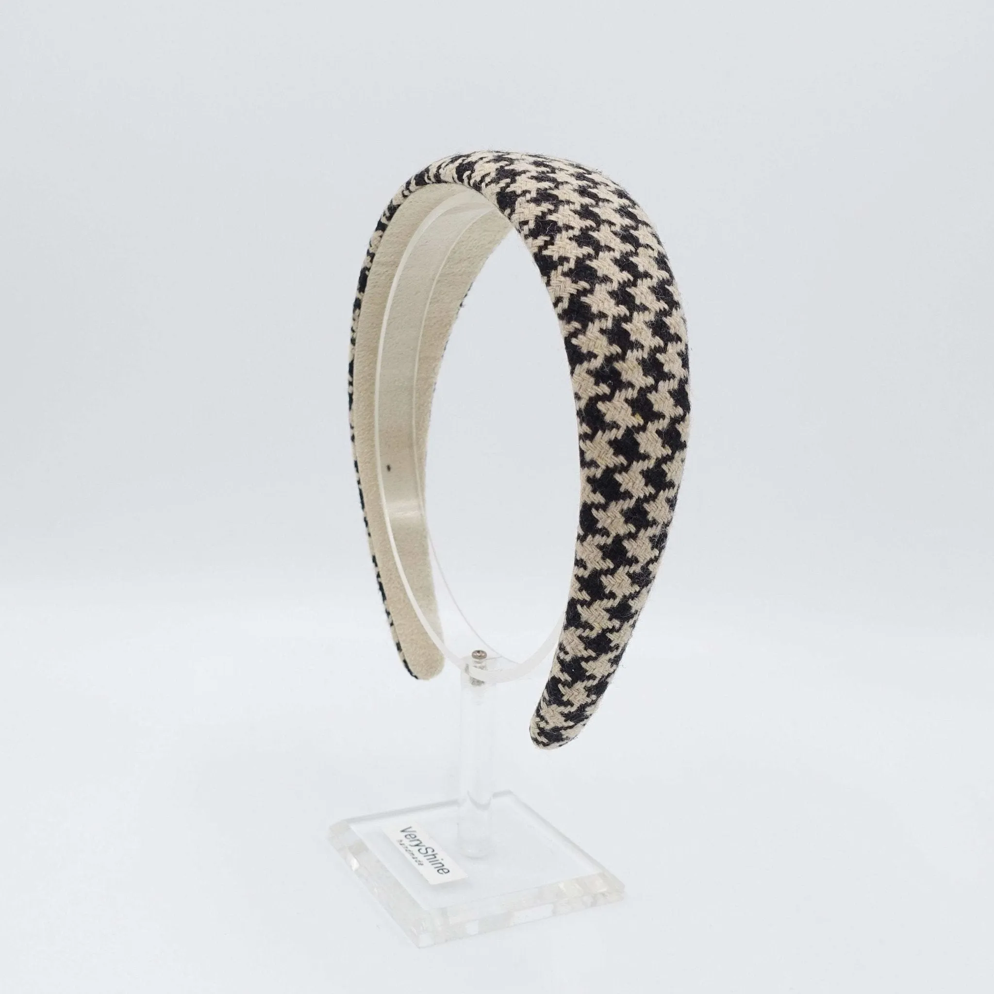 houndstooth tweed headband padded hairband hair accessory for women