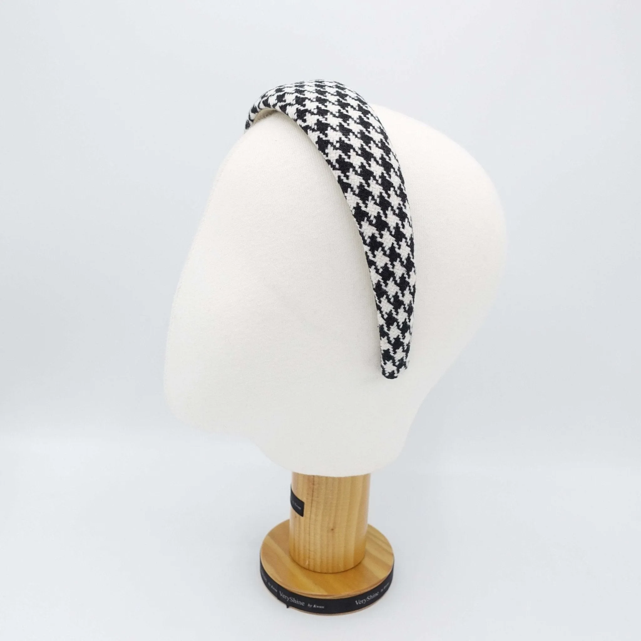 houndstooth tweed headband padded hairband hair accessory for women