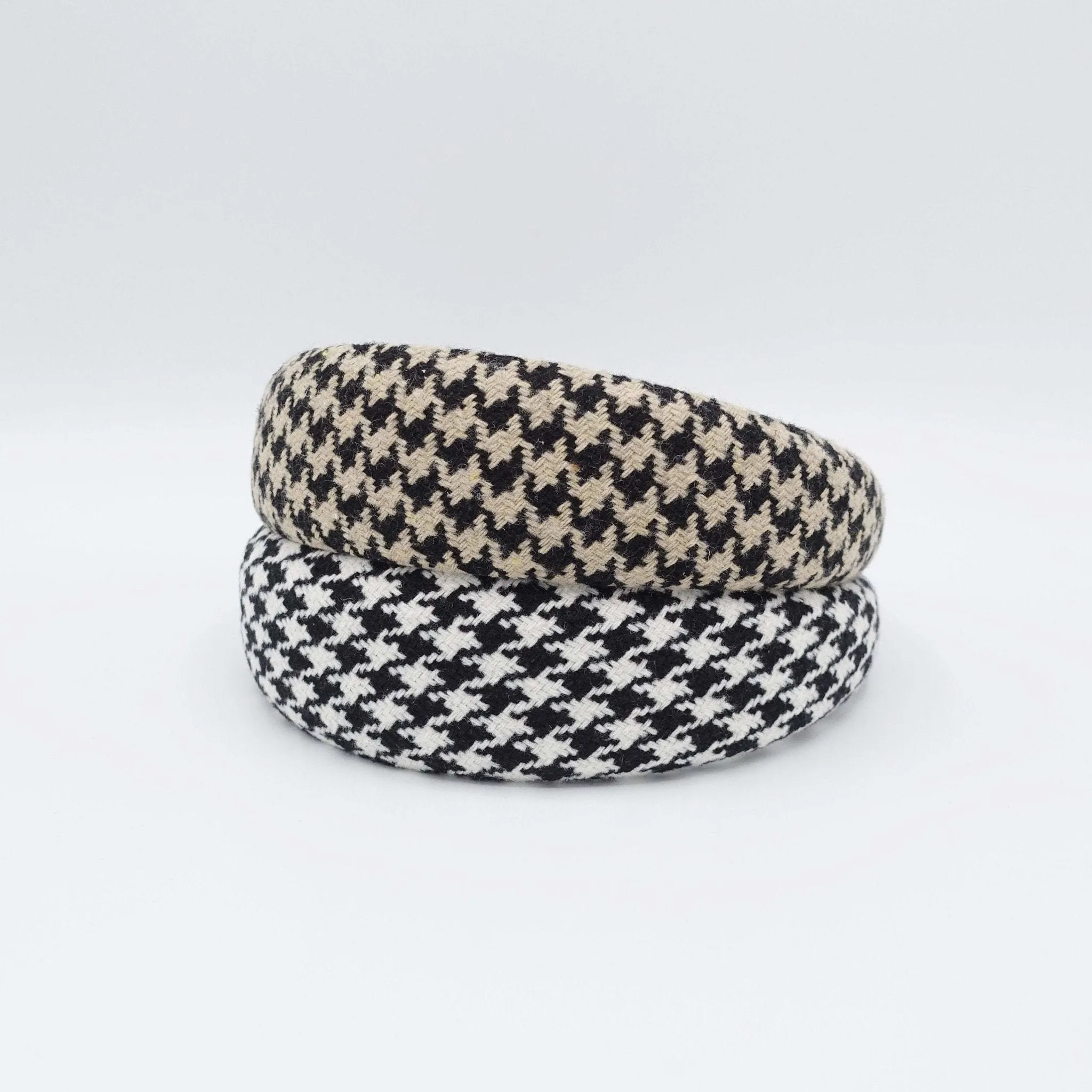 houndstooth tweed headband padded hairband hair accessory for women