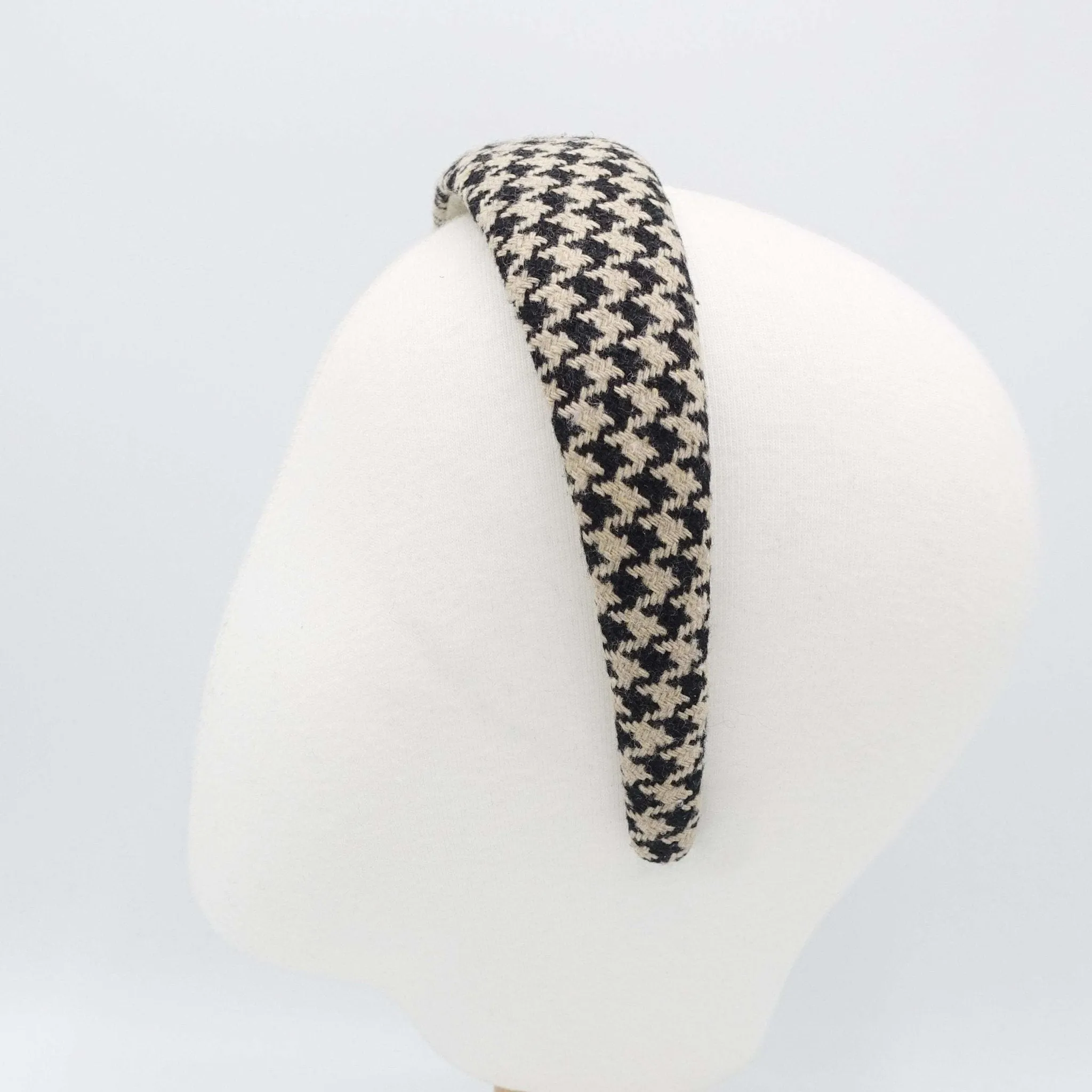 houndstooth tweed headband padded hairband hair accessory for women