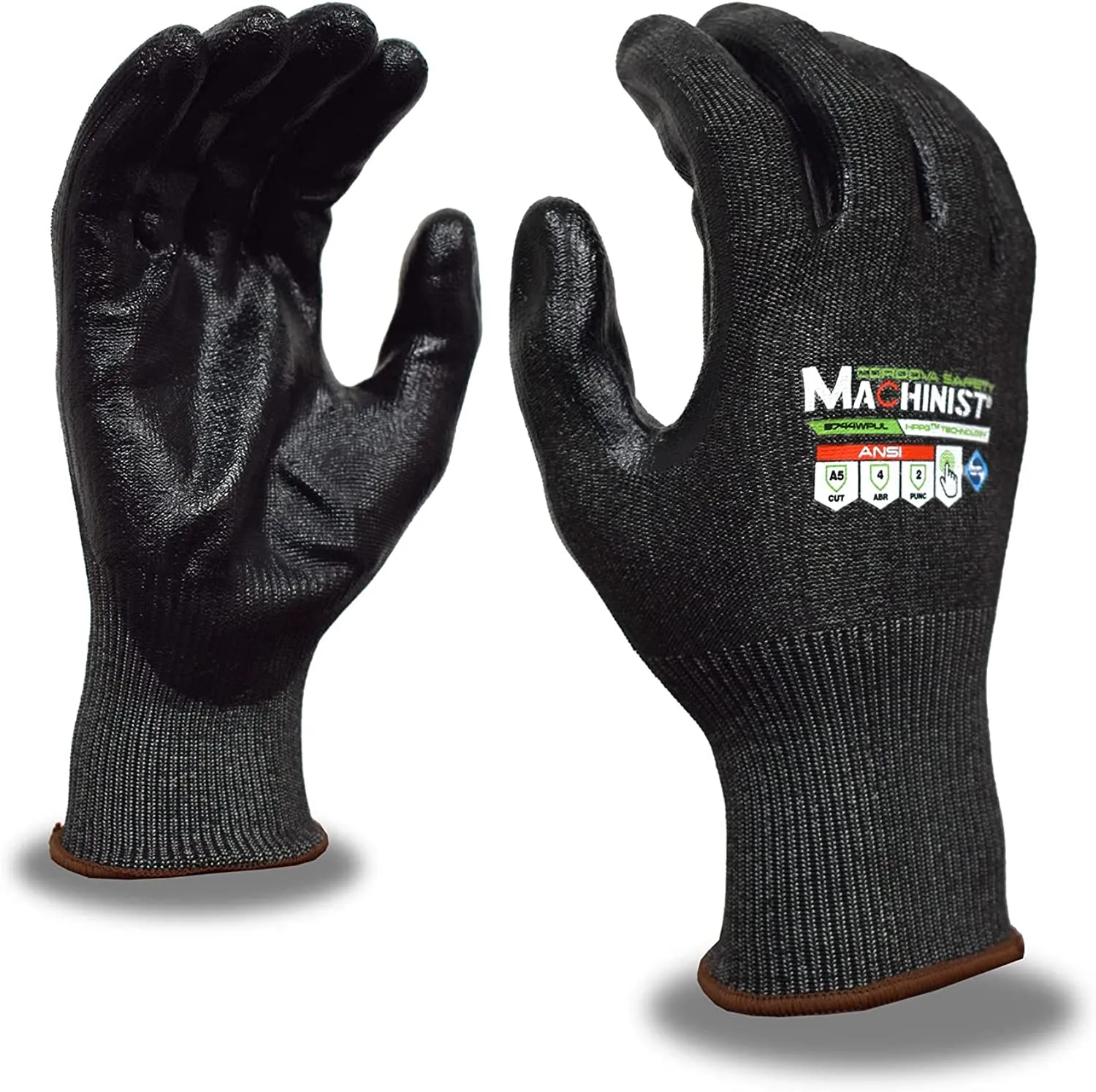 HPPG Cut-Resistant Gloves with Eco-PU Coating, ANSI Cut Level A5